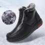 Botas de piel de algodón antideslizantes impermeables para mujer, botas de nieve cálidas con forro polar grueso, botines con