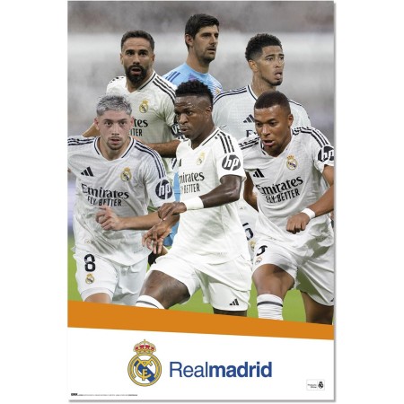 Grupo Erik Poster Real Madrid Equipo 24/25 - Laminas decorativas 61x91,5cm : Real Madrid regalos | Posters para pared ideal