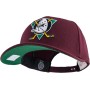 Mitchell & Ness NHL Team Ground 2.0 Pro Gorra de béisbol – Anaheim Ducks, Borgoña, Snapback (tamaño ajustable), granate, Talla