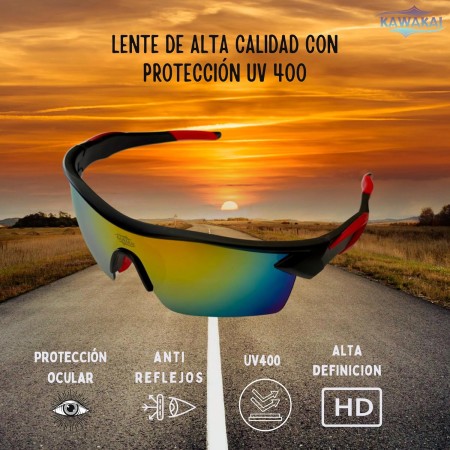 KAWAKAI Gafas de sol deportivas - Gafas Ciclismo - Gafas Hombre - Gafas para practicar todo tipo de deporte al aire libre y para