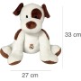 CyP Brands- Real Madrid- Muñeco de Peluche, Perro 25 cm, Color Blanco, Producto Oficial