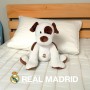 CyP Brands- Real Madrid- Muñeco de Peluche, Perro 25 cm, Color Blanco, Producto Oficial