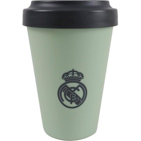 CyP Brands- Real Madrid, Vaso, Vaso para llevar, Take Away, Vaso con Tapa, Color Verde, Producto Oficial