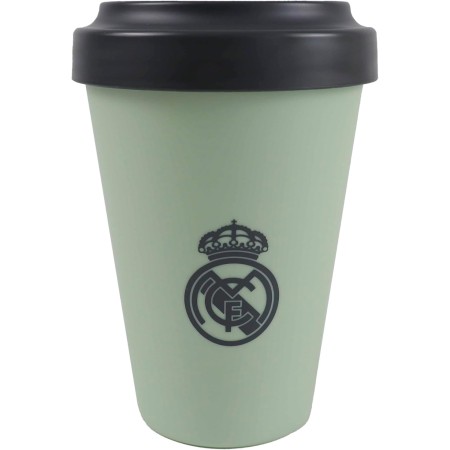 CyP Brands- Real Madrid, Vaso, Vaso para llevar, Take Away, Vaso con Tapa, Color Verde, Producto Oficial