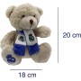 Real Madrid, Peluche Osito con Bufanda, Producto Oficial Real Madrid, Dimensión 20 cm, Color Marrón (CyP Brands)