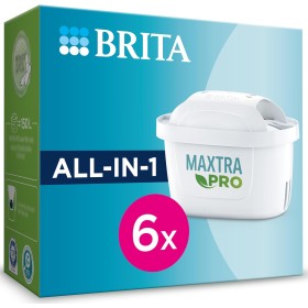 BRITA Cartucho de filtro de agua MAXTRA PRO All-in-1 Ahorro semestral pack 6| Recambio original para las jarras BRITA para agua