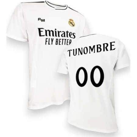 Real Madrid - Camiseta Replica Oficial con Licencia - Primera equipacion - Temporada 2024/2025 - Adulto - Personalizable