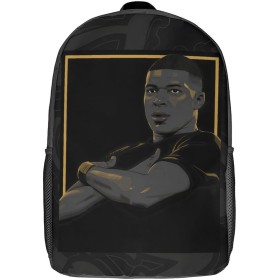 BXLASHJEO Mbappé Bolsa Escolar Alumno - Fútbol Mochila Portátiles Adolescente Para Primario Júnior Sénior Universidad Colega -