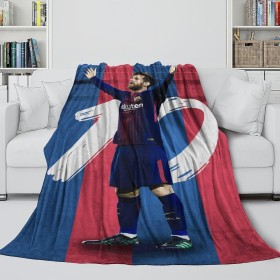 Messi Manta Cálida Esponjosa - Fútbol Manta Suave para Brindar Calidez Y Felicidad - Manta para Idea Regalo Cumpleaños Navidad