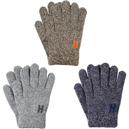 TAGVO 3 Pares de Guantes de Invierno para Niños, Guantes de Punto Calientes, Guantes Elásticos para Niños y Niñas, Guantes con