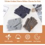 TAGVO 3 Pares de Guantes de Invierno para Niños, Guantes de Punto Calientes, Guantes Elásticos para Niños y Niñas, Guantes con