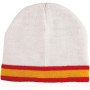 Gorro Punto con Bandera de España, Azul Marino y Blanco (Blanco Bandera España)