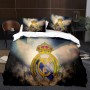 WINUO Equipo de Fútbol Real Madrid Juego de Funda Nórdica 135X200cm (Cama de 90) Funda de Edredón de Microfibra Suave con 2