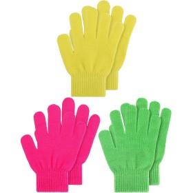 Geyoga 3 Pares Guantes de Punto de Invierno Elásticos Tejidos de Niño