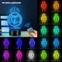 HooJtny Madrid Lámpara 3D Regalos, Madrid Fútbol Lámpara, 16 Colores de Iluminacion y Mando a Distancia, Regalos para niños