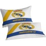 Equipo de Fútbol Real Madrid Juego de Funda Nórdica Cama de 90cm Funda de Edredón de Microfibra Suave con 2 Fundas de Almohada