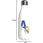 CYP Botella Personalizable Blanca de Acero 550ml Real Madrid, Plata, Diseño Letra A