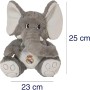 CyP Brands- Real Madrid- Muñeco de Peluche, Elefante. 25 cm, Color Gris, Producto Oficial