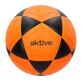 AKTIVE Balón de fútbol Sala PVC, 230-250 Gramos, D18 cm, Talla 3, Color Naranja y Negro, Resistente y Duradero, Óptimo para