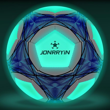 JONRRYIN Balón de Fútbol Iluminado, Fútbol de Entrenamiento Tamaño 5, Balón de Fútbol Fluorescente para Entrenamiento y Juegos