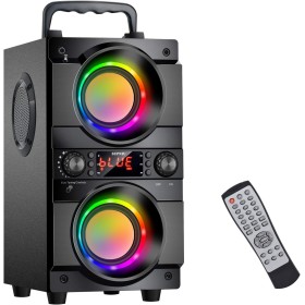 Altavoz Bluetooth,60W Altavoz Portatil Potente, Altavoz Inalámbrico Luces Coloridas,Altavoces Portátil Potente,Apoya Micro SD