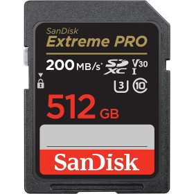 SanDisk 512GB Extreme PRO, Tarjeta de memoria, SDXC, hasta 200 MB/s, + RescuePro Deluxe, UHS-I Class 10 U3 V30