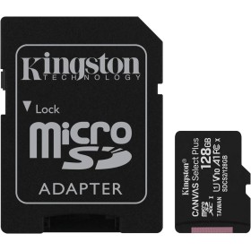 Kingston Canvas Select Plus Tarjeta microSD, SDCS2/128GB Class 10 con Adaptador SD, garantía de por vida con el fabricante.