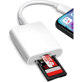 Loydia Lector de Tarjetas SD para iPhone, Adaptador de Tarjeta de Memoria de fotografía, Lector Tarjetas SD/Micro SD Card