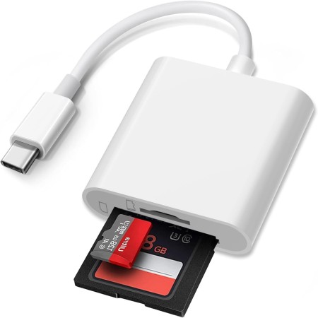 Loydia Lector de Tarjetas SD para iPhone, Adaptador de Tarjeta de Memoria de fotografía, Lector Tarjetas SD/Micro SD Card