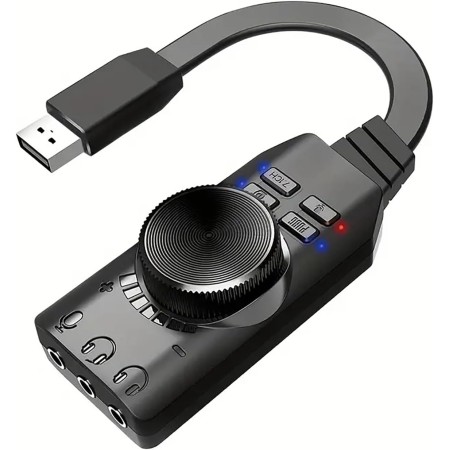 Adaptador de tarjeta de sonido externa USB de 7.1 canales virtuales para PC portátil PS5