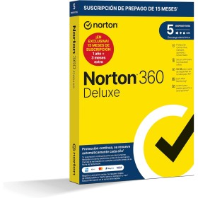 Norton 360 Deluxe 2024 - Antivirus software para 5 Dispositivos y 15 meses de suscripción con renovación automática, Secure VPN