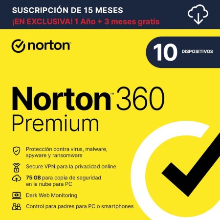 Norton 360 Advanced 2025 │ 10 Dispositivos │ 12 meses renovación automática │ Social Media, Dark Web Monitoring y VPN │ Código