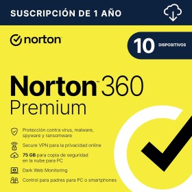 Norton 360 Premium 2025| Antivírus 10 Dispositivos|1 año | Descarga digital