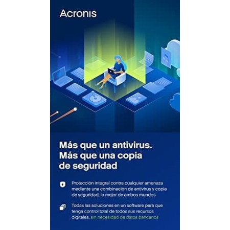 Acronis Cyber Protect Home Office 2023 , Essentials , 5 PC/Mac , 1 año , Windows/Mac/Android/iOS , Seguridad y copia de