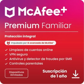 McAfee+ Premium Familiar para dispositivos ilimitados 2025 |12 meses|VPN segura, incluye antivirus, gestor de contraseñas,