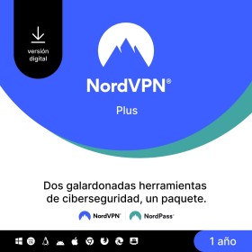 NordVPN Plus, 1 Año, Software VPN y Administrador de Contraseñas, Código Digital