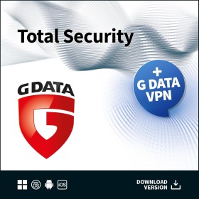 G DATA Total Security 2024 + VPN | 3 dispositivos | 1 año | antivirus con VPN, gestor de contraseñas | PC/Mac/Android/iOS |