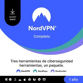 NordVPN Completo, 1 Año, VPN y Software de Ciberseguridad, Código Digital