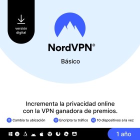 NordVPN Básico, 10 Dispositivos, 1 Año, Software VPN Premium, Código Digital