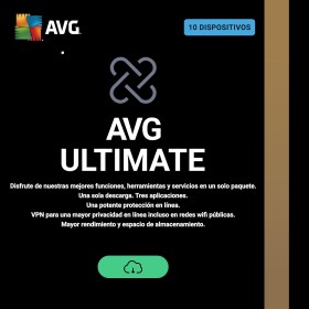 AVG Ultimate 2024 - Antivirus con AVG Secure VPN y AVG TuneUp para agilizar su PC - Para descargar | 10 Dispositivo | 1 Año |