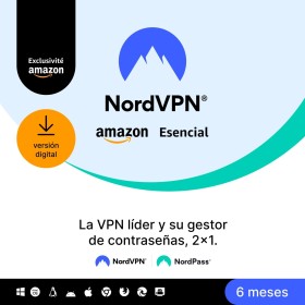 NordVPN Amazon Esencial, 6 meses, VPN y gestor de contraseñas, código digital