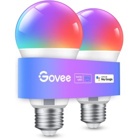 Govee Bombilla LED E27 Inteligentes WiFi y Bluetooth, Funciona con Alexa Google Assistant, 800LM, 16 Millones de Colores DIY