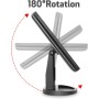 Espejo de Maquillaje con LED, Iluminado Espejo de Mesa Luz con Ampliación 1X / 2X / 3X Plegable Espejo de la Vanidad Rotación