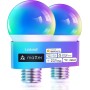 Linkind Matter Smart RGBTW Bombilla, WiFi LED E27, Bombilla Multicolor RGB/RGBTW 1800K-6500K, Compatible con Alexa Google Home,