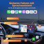 Volam Pantalla para Coche con Carplay Android Auto Inalámbrica,7 Pulgadas Pantalla Táctil, Enlace Espejo, Navegación, Siri,