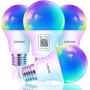 Linkind Matter Smart RGBTW Bombilla, WiFi LED E27, Bombilla Multicolor RGB/RGBTW 1800K-6500K, Compatible con Alexa Google Home,