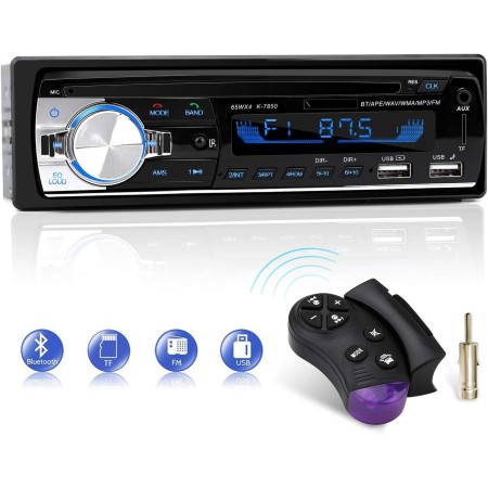 Autoradio Bluetooth, CENXINY FM Radio para Coche Bluetooth 5.0 Llamadas Manos Libres Control Remoto Radio stéreo de Coche con