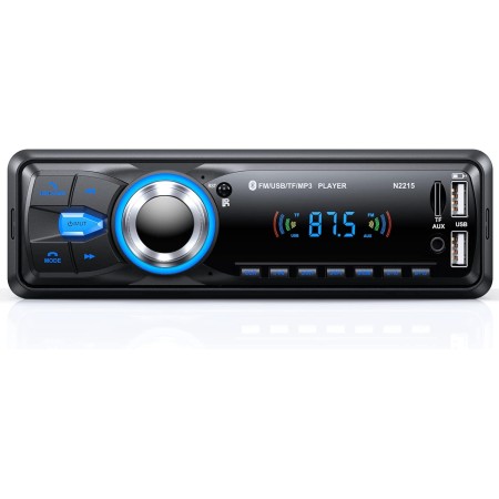 Radio Coche Bluetooth 5.0 Manos Libres, Chismos Autoradio Coche Bluetooth Pantalla1 DIN FM Radio soporta MP3/AUX/Control