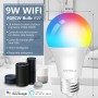 ANTELA Bombilla Inteligente LED E27 Wifi 9W Compatible Con Google Home/Alexa, Bombilla RGB(2700K-6500K) Luces Colores Regulable,