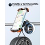 Glangeh Soporte Movil Bicicleta Universal, 360° Rotación Soporte Movil Moto para Manillar, Anti Vibración y Cierre Seguro